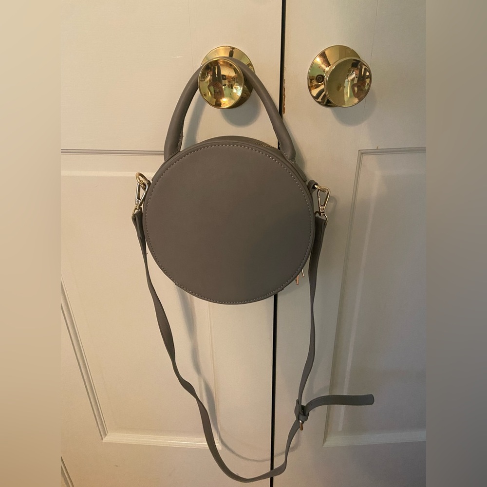 Gray Round Crossbody Bag